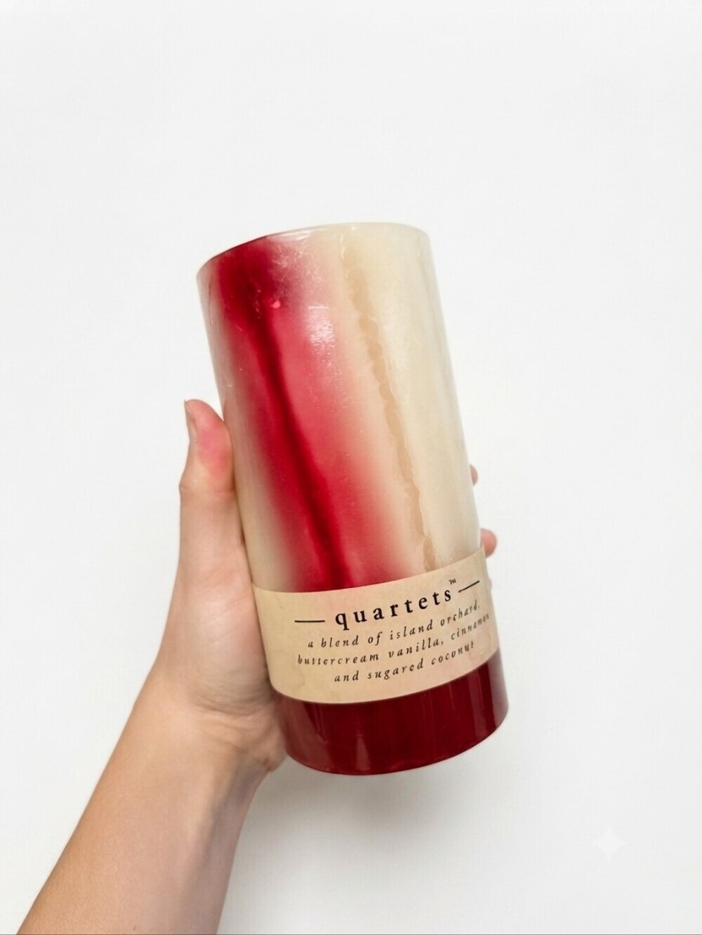 NWT Pier 1 Imports Quartets Pillar Candle 6" Ginger Melon Currant Banana Pineapp